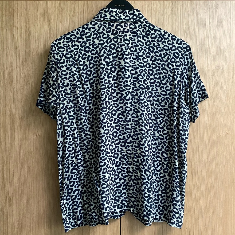 Solid And Striped Navy Leopard Print Button Down,… - image 5